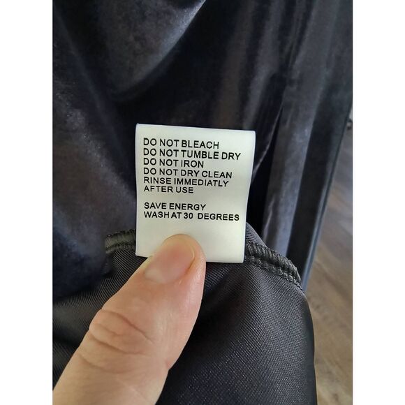 Babalet Formal Maternity Dress Long Sleeve Maxi Velvet Dresses Women Black XL - Picture 7 of 7